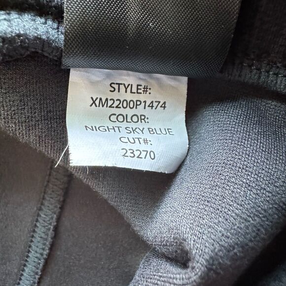 Liverpool Pull On Legging 12/31 Pant Ponte Knit Night Sky Blue Plaid Stretch EUC - Picture 7 of 12